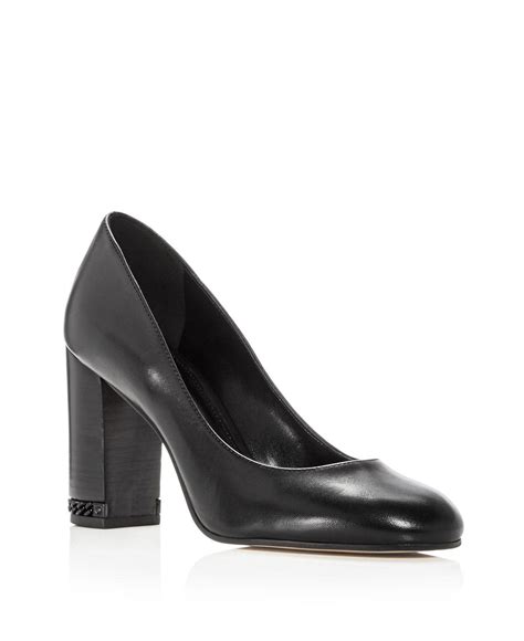 michael kors womens jamie leather blackblock heels|Michael Kors black platform heels.